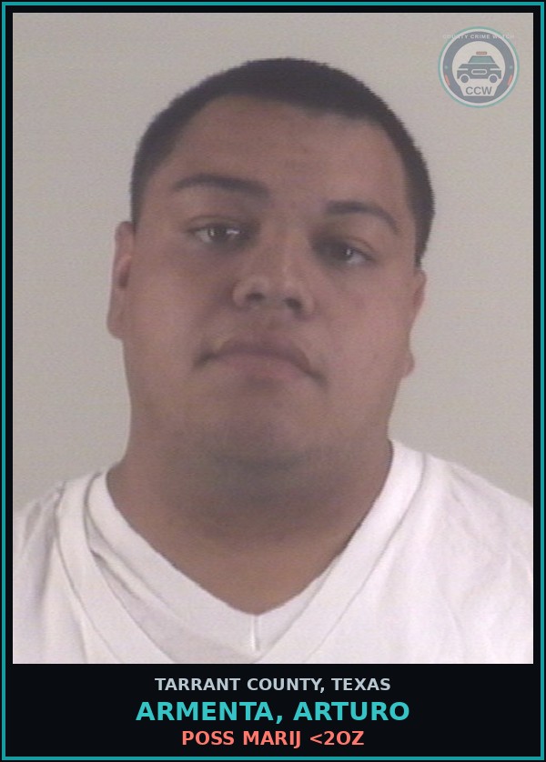 Booking mugshot of Armenta, Arturo in Tarrant County
