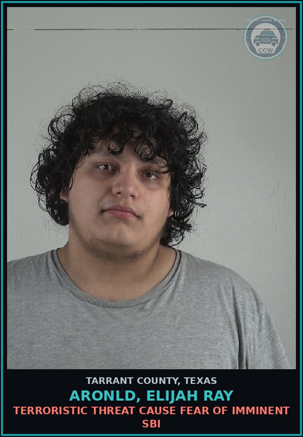 Booking mugshot of Aronld, Elijah Ray in Tarrant County