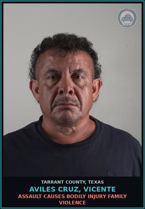 Booking mugshot of Aviles Cruz, Vicente in Tarrant County