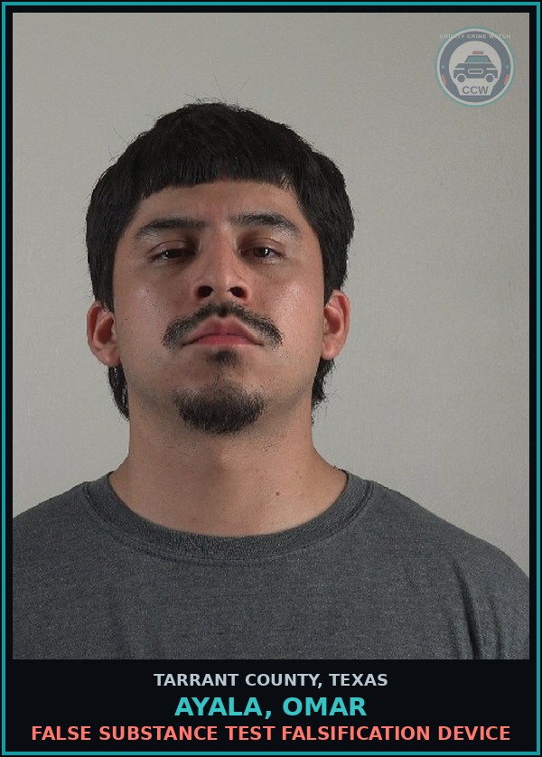 Booking mugshot of Ayala, Omar in Tarrant County