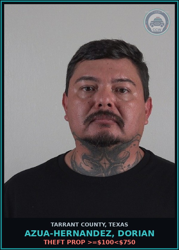 Booking mugshot of Azua-Hernandez, Dorian in Tarrant County
