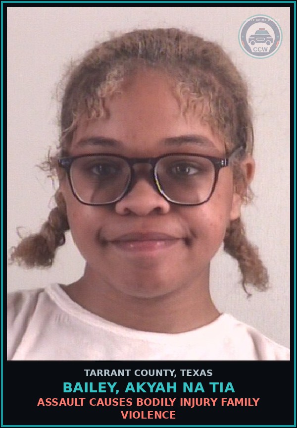 Booking mugshot of Bailey, Akyah Na Tia in Tarrant County