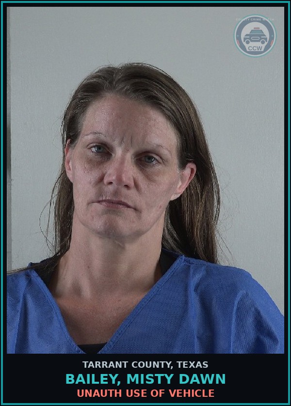 Booking mugshot of Bailey, Misty Dawn in Tarrant County