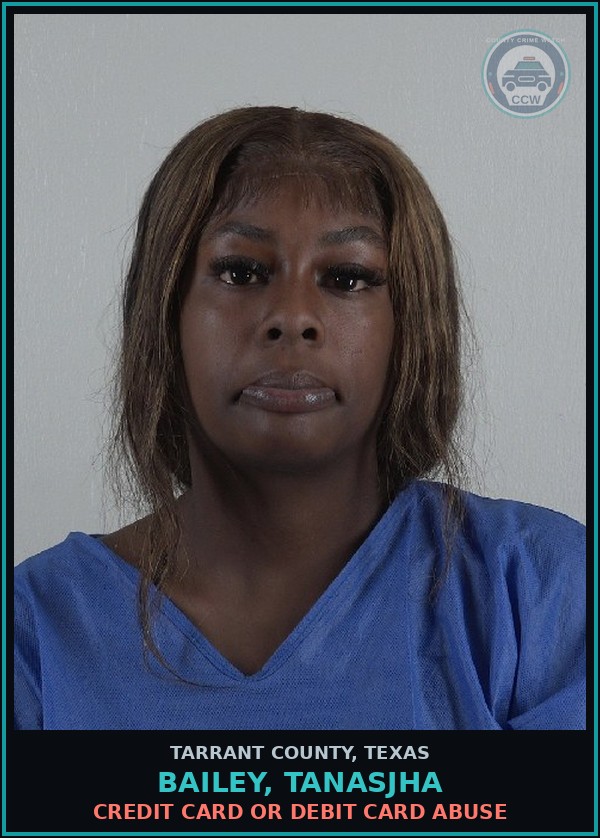 Booking mugshot of Bailey, Tanasjha in Tarrant County
