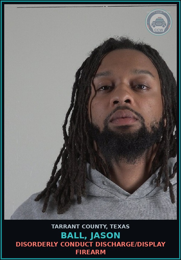 Booking mugshot of Ball, Jason in Tarrant County