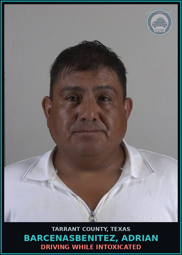 Booking mugshot of Barcenasbenitez, Adrian in Tarrant County