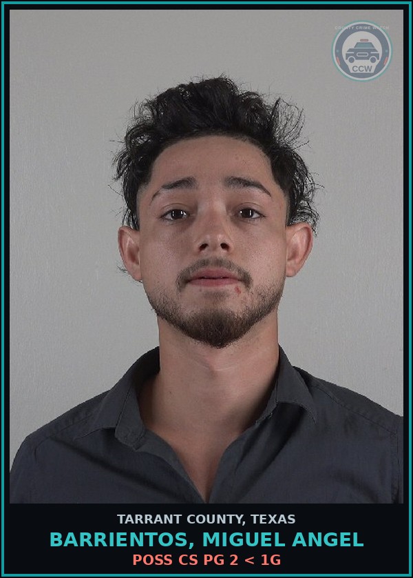 Booking mugshot of Barrientos, Miguel Angel in Tarrant County