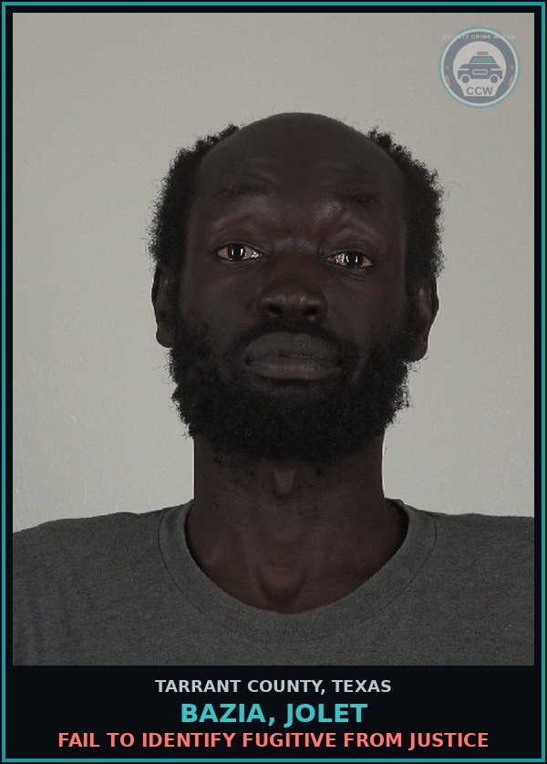 Booking mugshot of Bazia, Jolet in Tarrant County