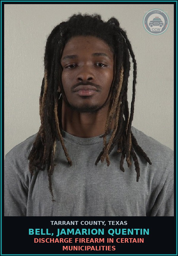 Booking mugshot of Bell, Jamarion Quentin in Tarrant County