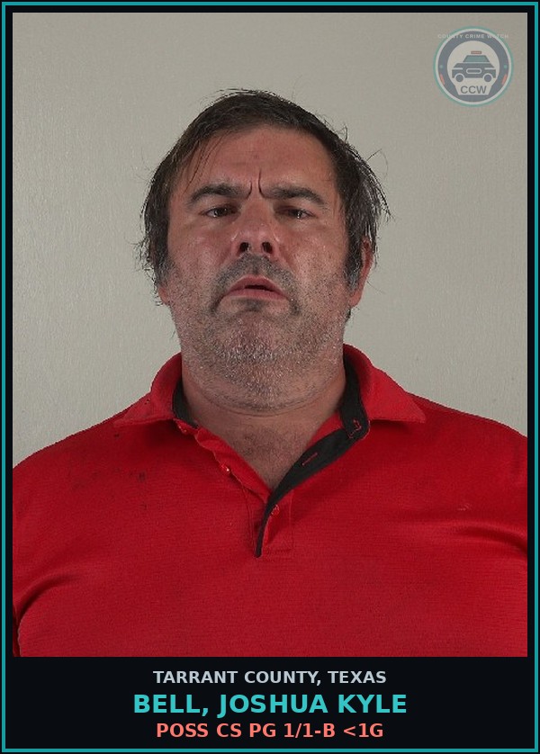 Booking mugshot of Bell, Joshua Kyle in Tarrant County
