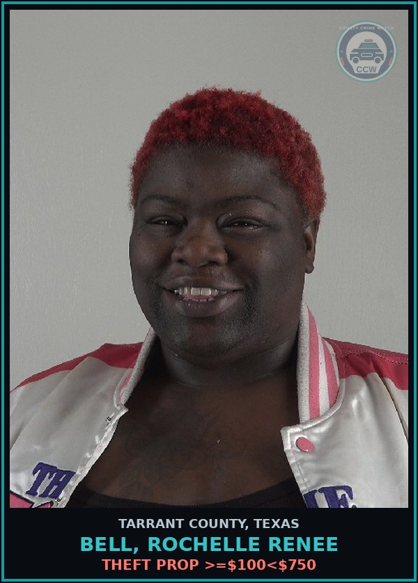 Booking mugshot of Bell, Rochelle Renee in Tarrant County