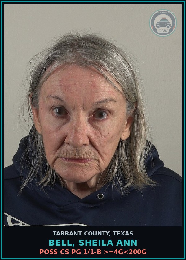 Booking mugshot of Bell, Sheila Ann in Tarrant County