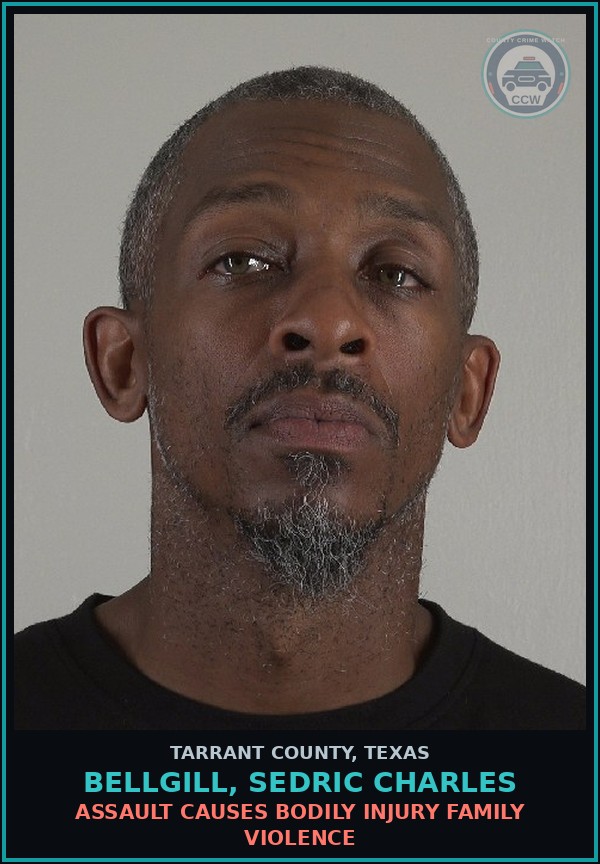 Booking mugshot of Bellgill, Sedric Charles in Tarrant County