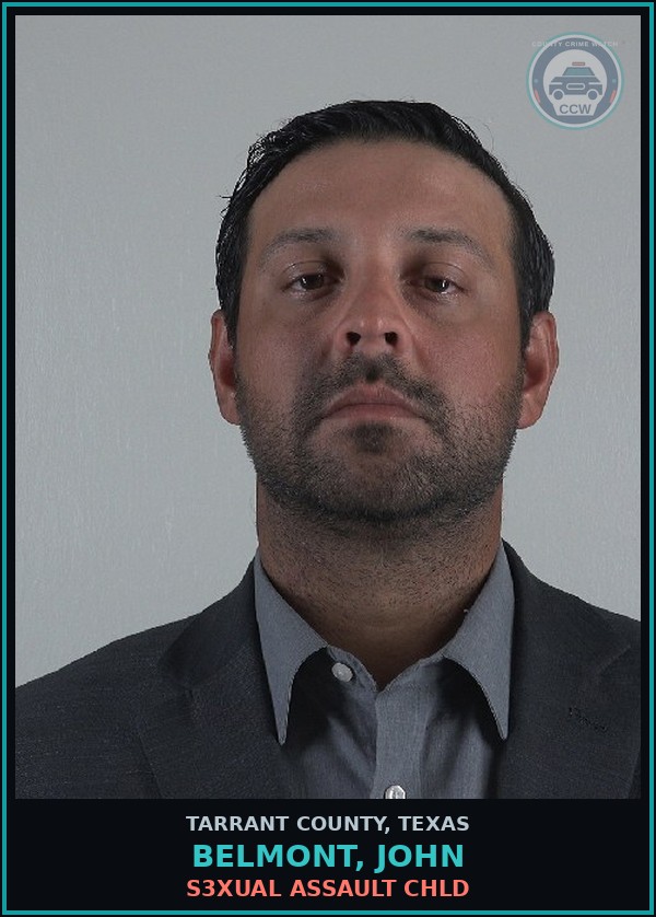 Booking mugshot of Belmont, John in Tarrant County