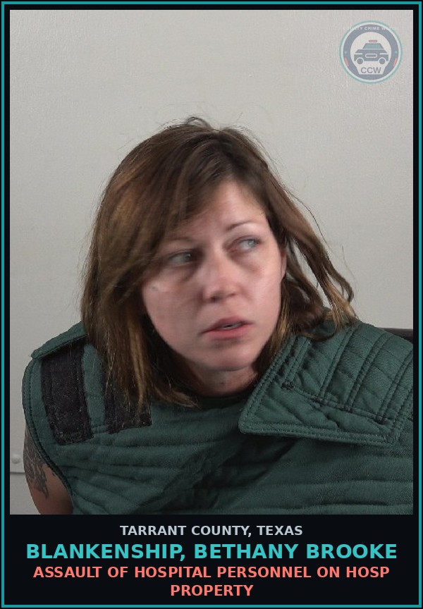 Booking mugshot of Blankenship, Bethany Brooke in Tarrant County