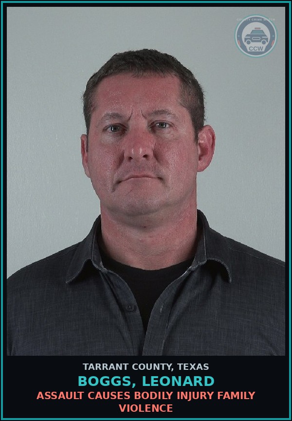Booking mugshot of Boggs, Leonard in Tarrant County