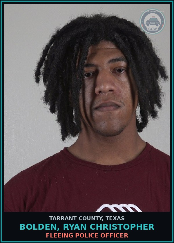 Booking mugshot of Bolden, Ryan Christopher in Tarrant County