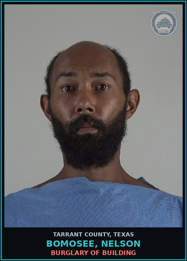 Booking mugshot of Bomosee, Nelson in Tarrant County