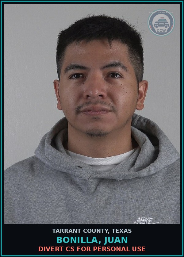 Booking mugshot of Bonilla, Juan in Tarrant County