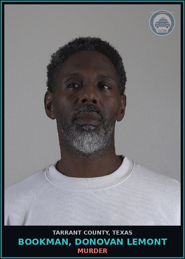 Booking mugshot of Bookman, Donovan Lemont in Tarrant County