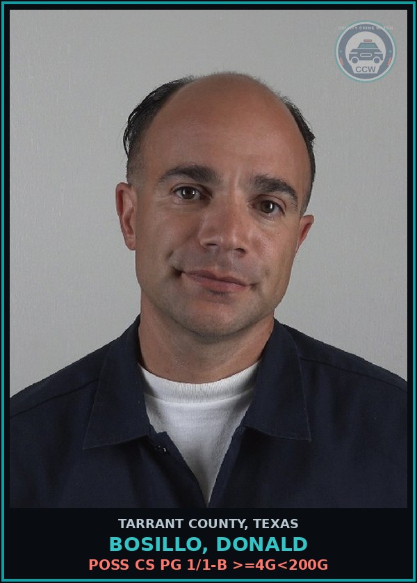 Booking mugshot of Bosillo, Donald in Tarrant County