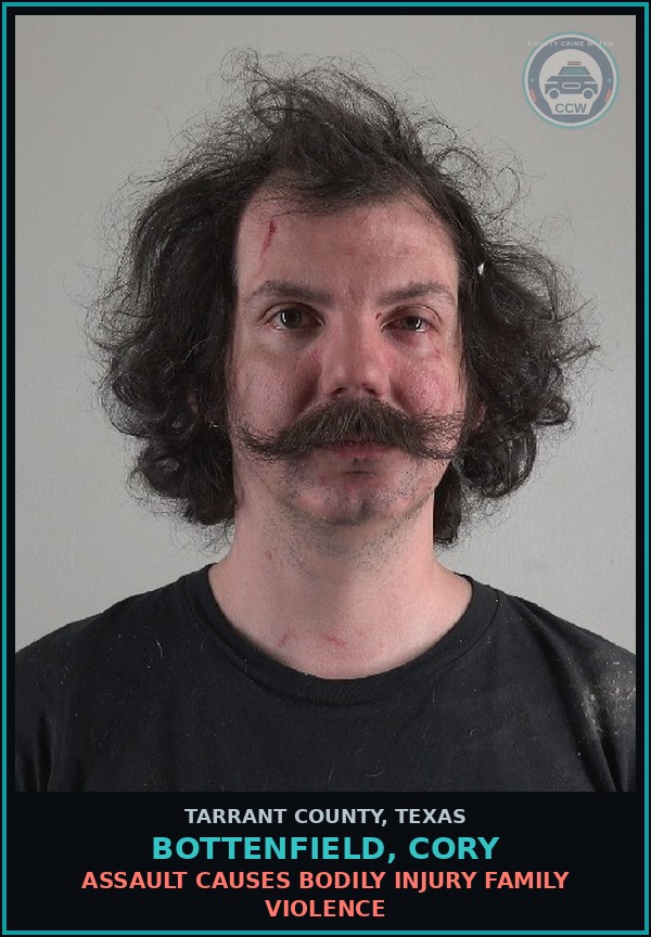 Booking mugshot of Bottenfield, Cory in Tarrant County
