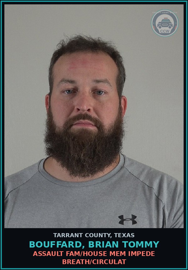 Booking mugshot of Bouffard, Brian Tommy in Tarrant County
