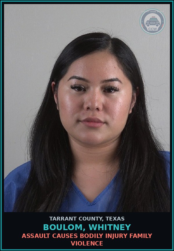 Booking mugshot of Boulom, Whitney in Tarrant County
