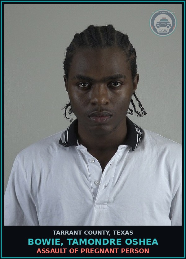 Booking mugshot of Bowie, Tamondre Oshea in Tarrant County