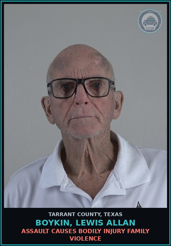 Booking mugshot of Boykin, Lewis Allan in Tarrant County