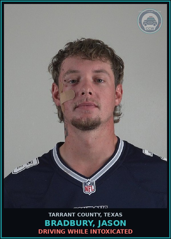 Booking mugshot of Bradbury, Jason in Tarrant County