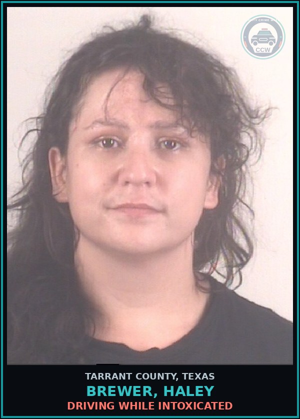 Booking mugshot of Brewer, Haley in Tarrant County