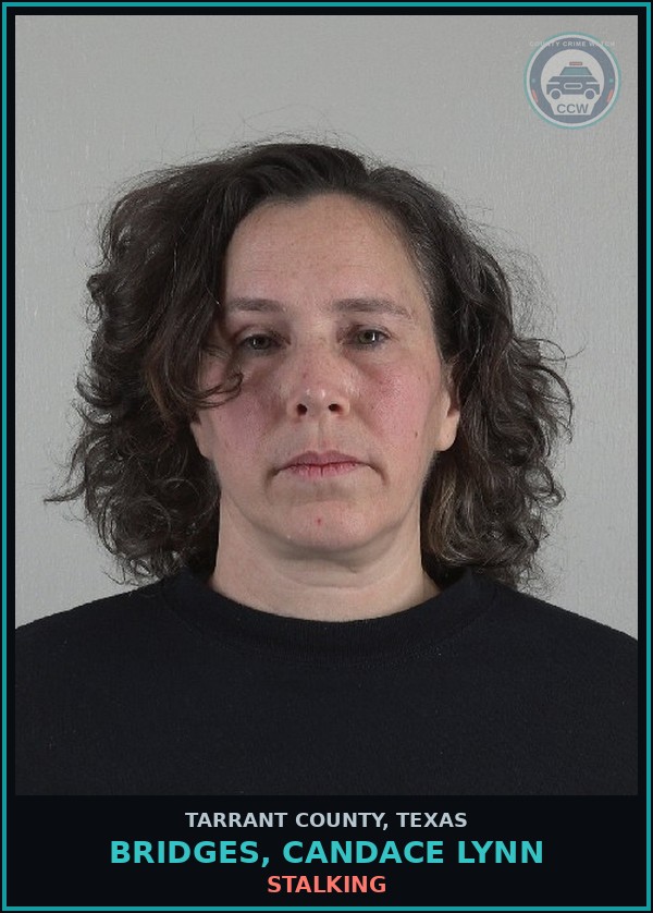 Booking mugshot of Bridges, Candace Lynn in Tarrant County