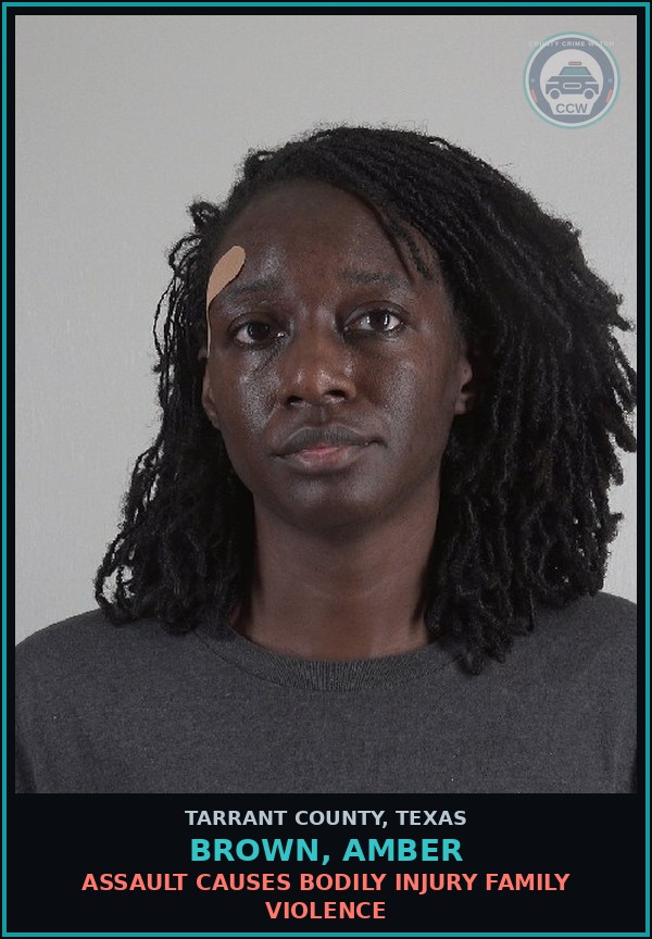 Booking mugshot of Brown, Amber in Tarrant County