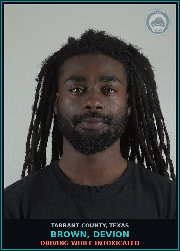 Booking mugshot of Brown, Devion in Tarrant County