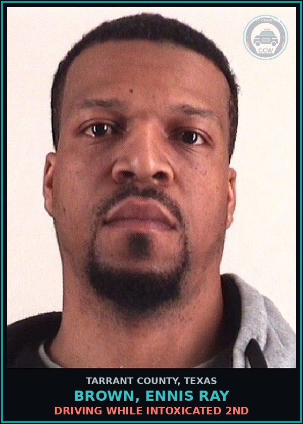 Booking mugshot of Brown, Ennis Ray in Tarrant County