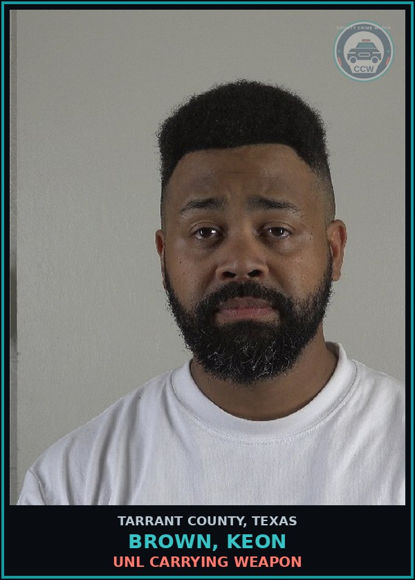Booking mugshot of Brown, Keon in Tarrant County