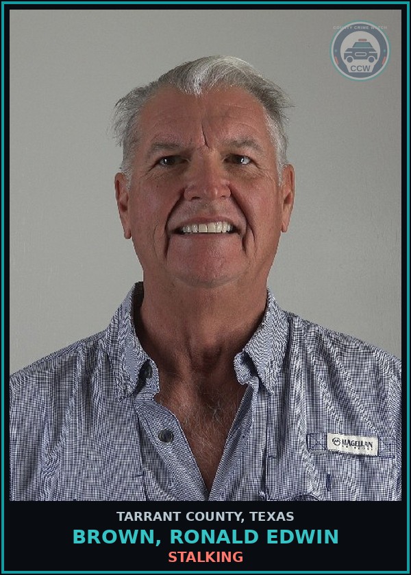Booking mugshot of Brown, Ronald Edwin in Tarrant County