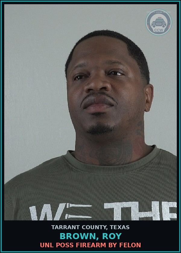 Booking mugshot of Brown, Roy in Tarrant County