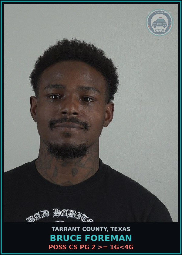 Booking mugshot of Bruce Foreman in Tarrant County