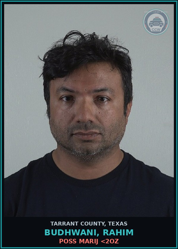 Booking mugshot of Budhwani, Rahim in Tarrant County