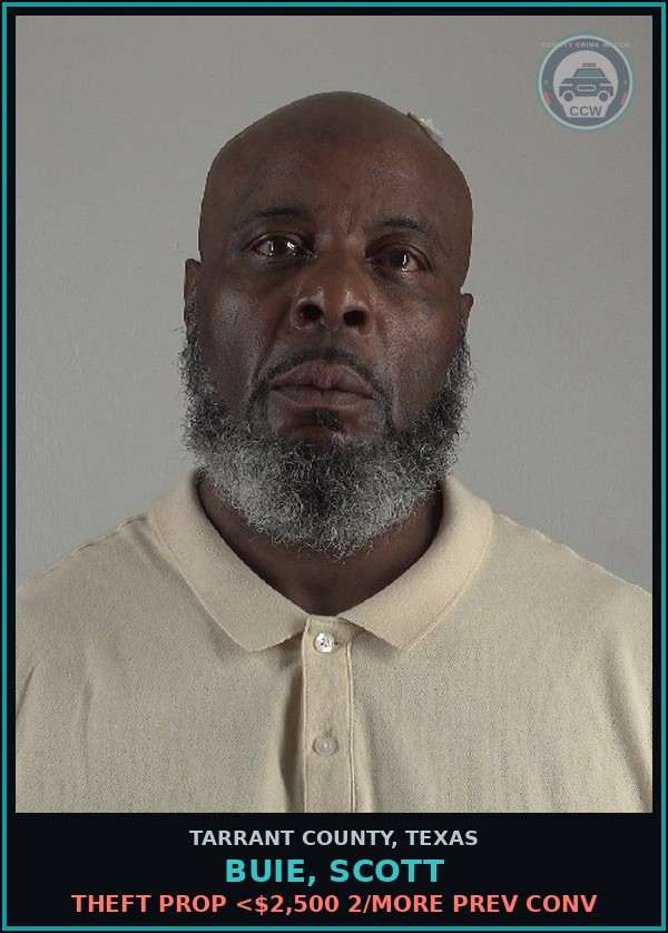 Booking mugshot of Buie, Scott in Tarrant County