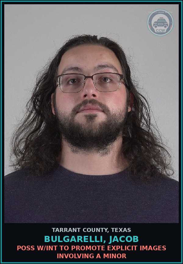 Booking mugshot of Bulgarelli, Jacob in Tarrant County
