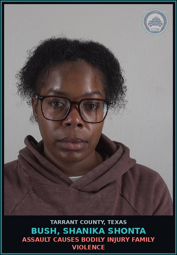 Booking mugshot of Bush, Shanika Shonta in Tarrant County