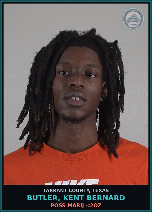 Booking mugshot of Butler, Kent Bernard in Tarrant County