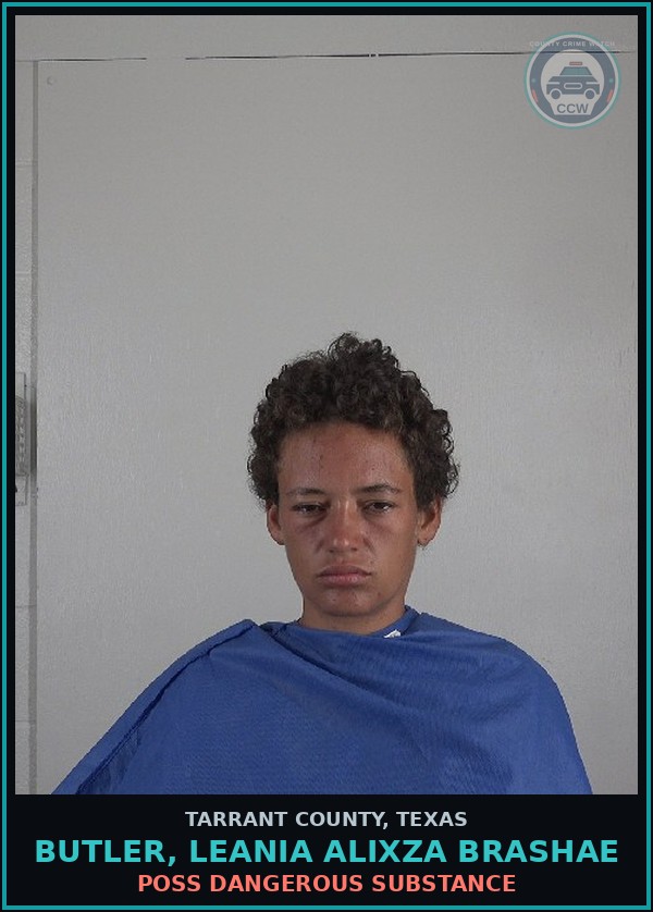 Booking mugshot of Butler, Leania Alixza Brashae in Tarrant County