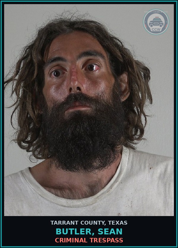 Booking mugshot of Butler, Sean in Tarrant County