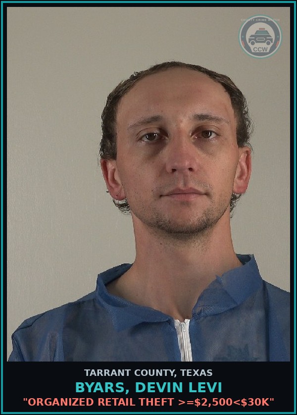 Booking mugshot of Byars, Devin Levi in Tarrant County