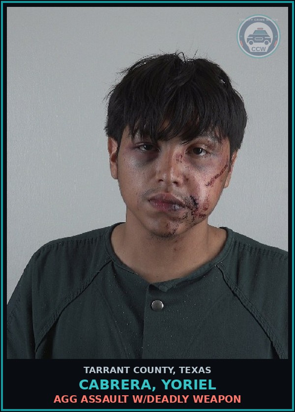 Booking mugshot of Cabrera, Yoriel in Tarrant County