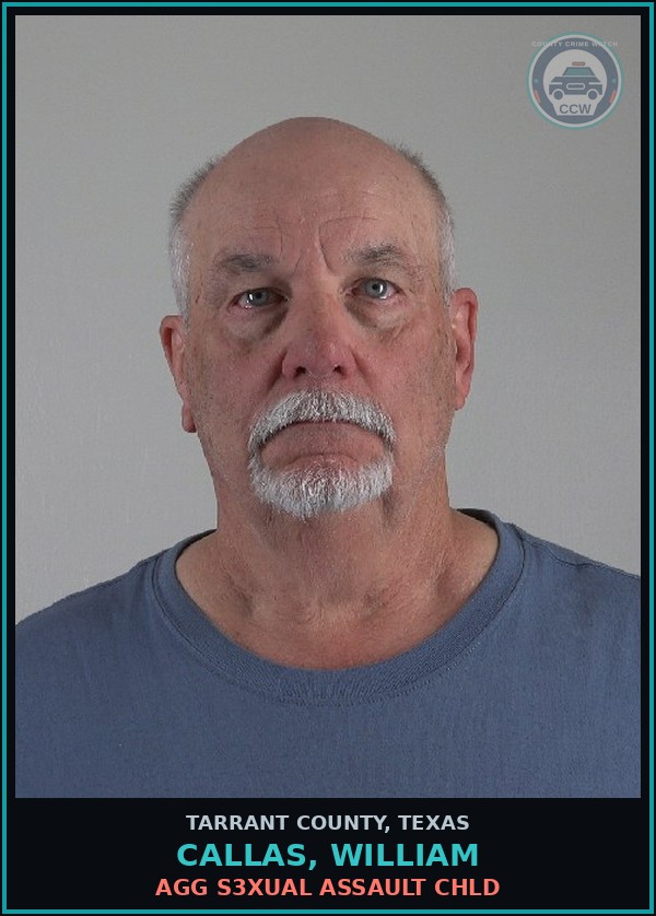 Booking mugshot of Callas, William in Tarrant County